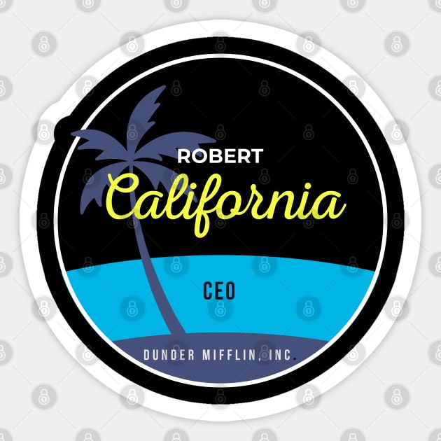 Robert California CEO Dunder Mifflin Sticker by BodinStreet